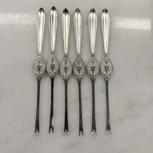 Vintage Lobster Picks Forks Silver Plated Set of 6 Seafood Culinary‎ Chef Formal